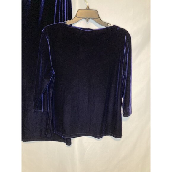 Kathie Lee Collection Skirt M And Top L Royal Blue Purple Velvet Vintage - Picture 4 of 10
